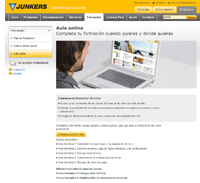 Pantallazo web de Junkers