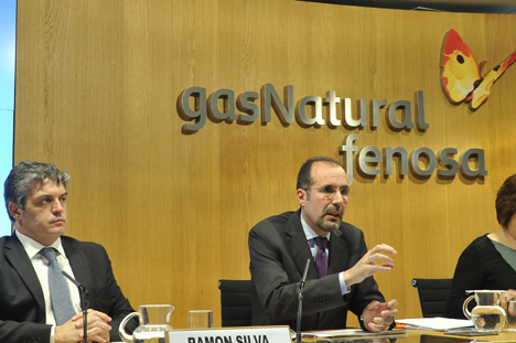 De izquierda a derecha, el responsable de Innovación y Desarrollo de Servicios Energéticos, Ramon Silva, y el director de Mercado Terciario y Soluciones Energéticas de Gas Natural Fenosa, Josep Codorniu, durante la presentación del Índice en Barcelona. 