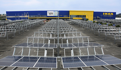 Instalación fotovoltaica en la cubierta del parking de IKEA Málaga
