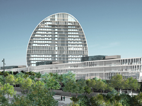 Vista panorámica de la nueva sede del BBVA en Las Tablas (Madrid).