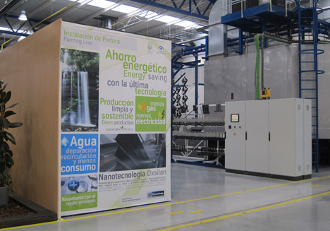 Zona informativa dentro de la fábrica de ThyssenKupp comprometida con el ahorro energético