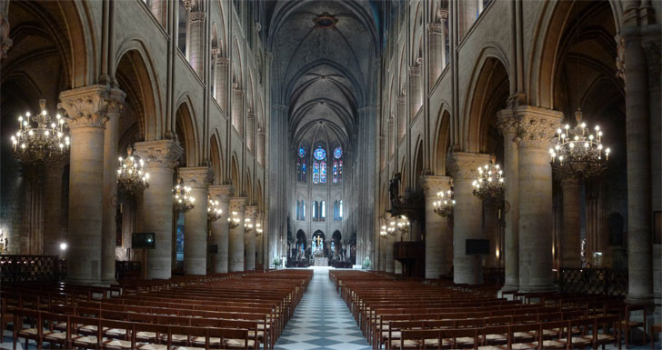 Interior de la catedral de Notre-Dame