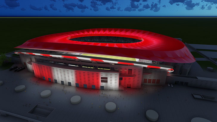 Philips Ligthing y Atlético de Madrid firman una alianza para iluminar el estadio con iluminación eficiente.