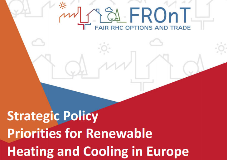 Proyecto Europeo FROnT edita un documento con recomendaciones para que las políticas europeas apoyen la utilización de tecnologías renovables en los sistemas de calefacción y refrigeración. 