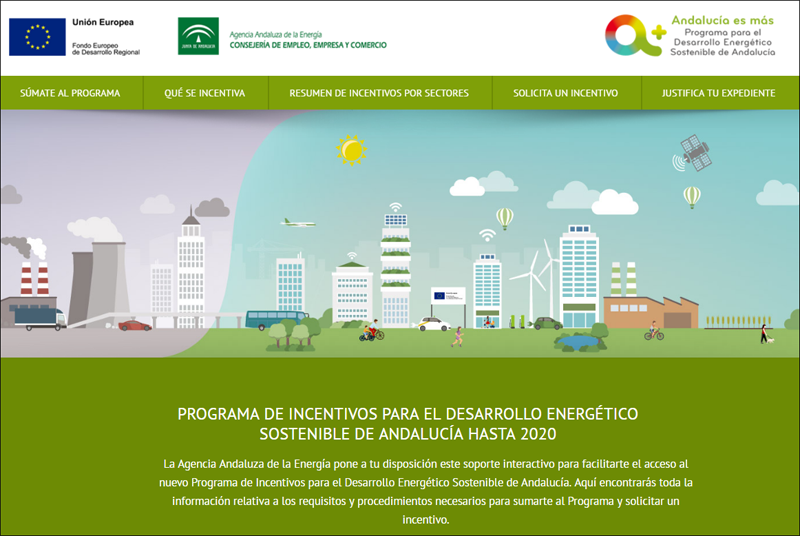 Pantallazo soporte interactivo Agencia Andaluza de la Energía.