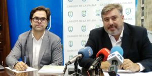 Rueda de prensa en el Cabildo de La Palma.