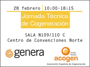Banner de la jornada sobre Cogeneración.