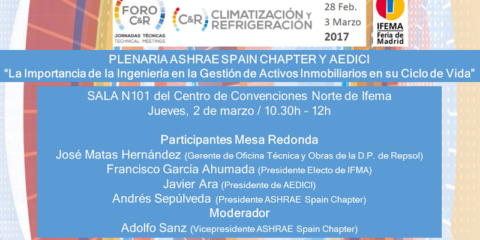 Sesión plenaria en C&R 2017 sobre gestión de activos inmobiliarios en su ciclo de vida