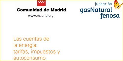 Fragmento del tríptico informativo sobre el seminario "Las Cuentas de la Energía", organizado por la comunidad de Madrid y Fundación Gas Natural Fenosa.