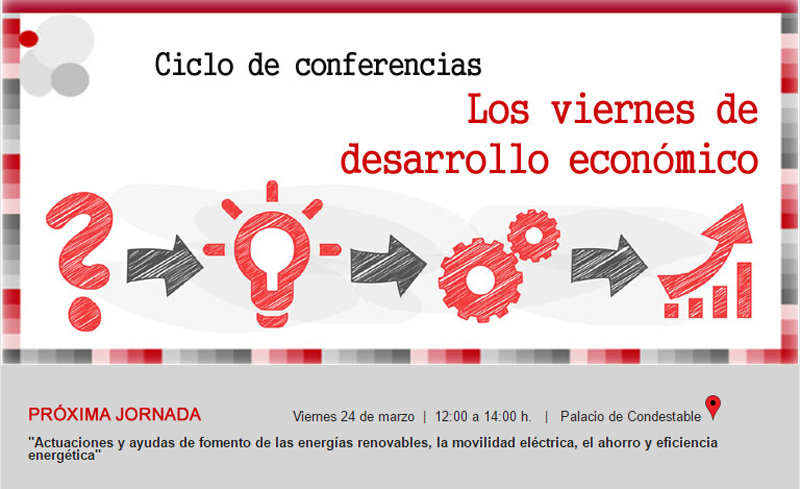 Anuncio del ciclo de conferencias "Los viernes de desarrollo económico", organizado por el Gobierno de Navarra.