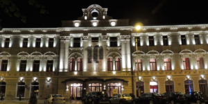 Fachada de edificio de interés patrimonial en Braila, Rumanía.