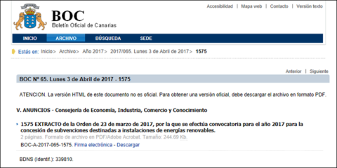 Canarias convoca ayudas para Energías Renovables en viviendas y administraciones públicas