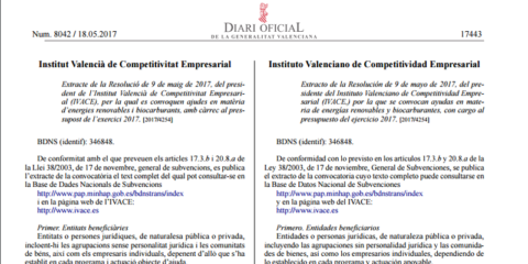 Abierto el plazo para solicitar ayudas a las Energías Renovables en Comunidad Valenciana