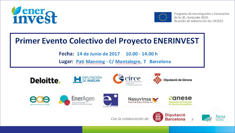 Invitación para asistir al primer evento colectivo del Proyecto EnerInvest. 