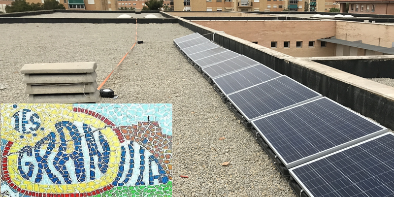 Instalación solar para autoconsumo sobre la cubierta del IES Gran Vía de Alicante.