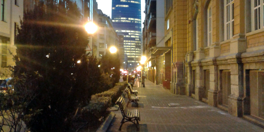 Alumbrado municipal en una calle ds Bilbao.