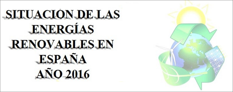 Fragmento de la portada del estudio realizado por CIEMAT titulado "Situación de las Energías Renovables en España 2016. Perspectivas 2020". 