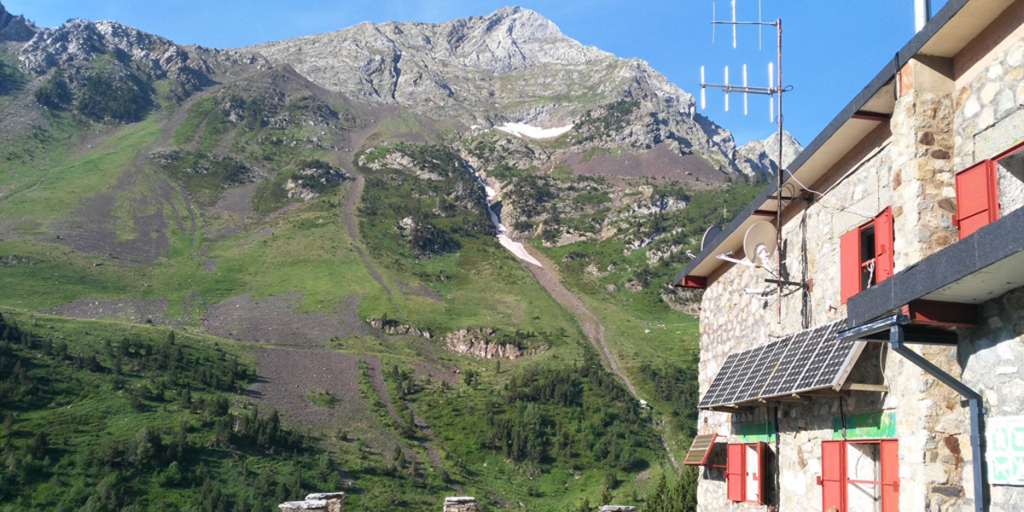 Refugio de montaña en Aragón.