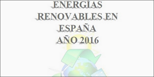 Cartel que anuncia la jornada de presentación del "Análisis de la situación de las Energías Renovables en España. Año 2016".