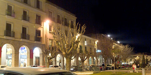 Plaza de Don Benito. Nocturna.