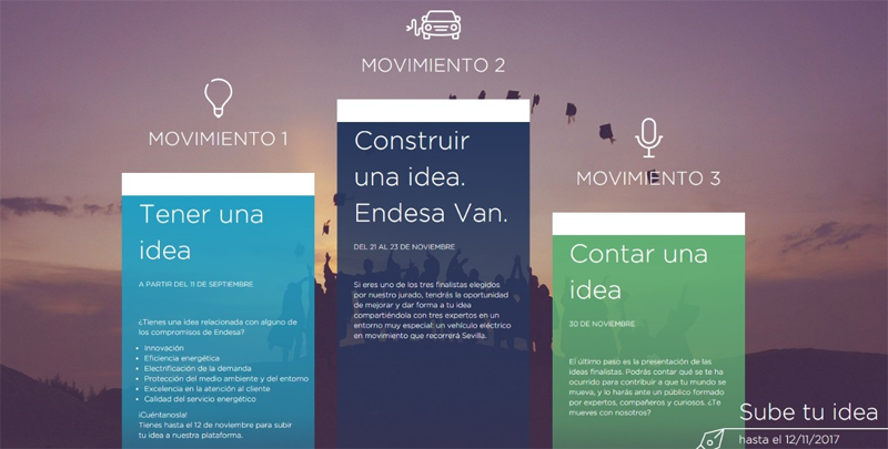 Logo de "Las Ideas se Mueven", concurso lanzado por Endesa entre estudiantes universitarios de Andalucía y Extremadura para fomentar la innovación energética. 