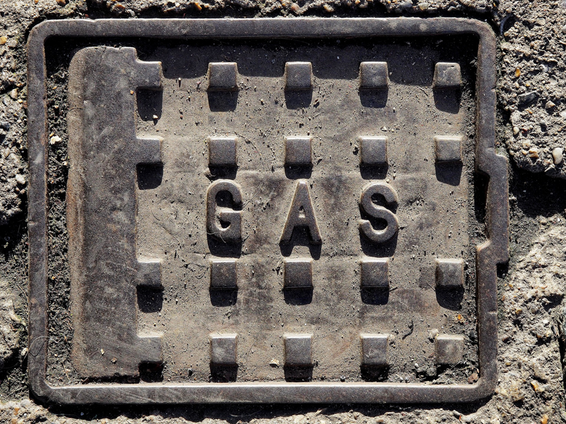 Tapa de registro de gas canalizado. 