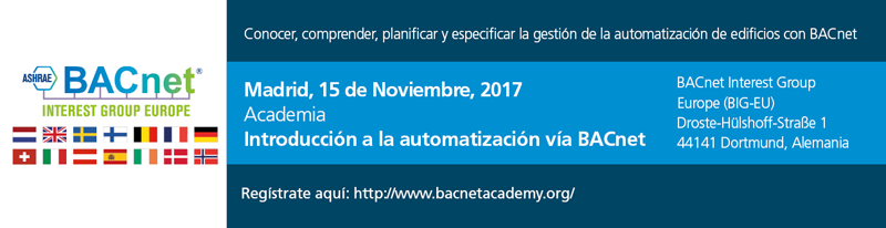 Anuncio del curso Introducción a la Automatización vía BACnet. 