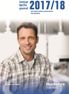 Portada del Catálogo Tarifa General de Buderus 2017/2018.