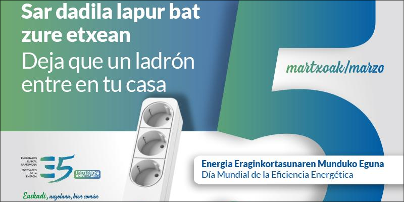 Anuncio de la campaña de sensibilización del EVE por el Día Mundial de la Energía.