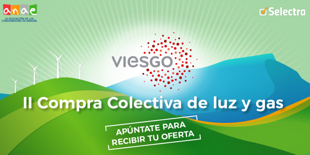 Anuncio de la II Compra Colectiva de luz y gas de Anae y Selectra que ha ganado Viesgo.