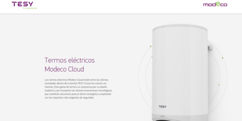 TESY habilita una web para mostrar los beneficios de una instalación con termo eléctrico Modeco Cloud