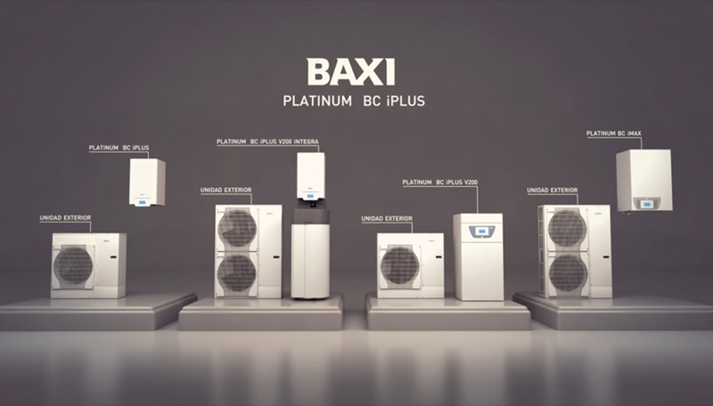 Equipos de aerotermia de la gama Platinum BC iPlus de Baxi. 