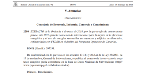 Empresas y viviendas de Canarias ya pueden solicitar las ayudas para mejorar la eficiencia energética
