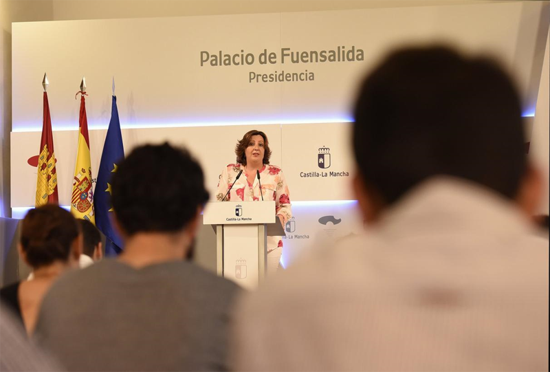 Rueda de prensa en el Palacio de Fuensalida, preisdencia de Castilla-La Mancha.