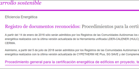 El Gobierno publica nuevos procedimientos reconocidos para la certificación energética de edificios
