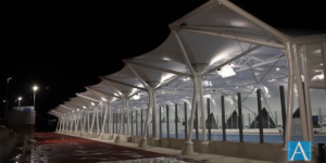 Pantallazo del vídeo que muestra el proyecto de iluminación desararollado por LEDVANCE en las instalaciones deportivas de la Universidad Europea del Atlántico.