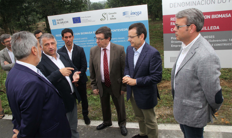 Vsitita oficial a los trabajos de inicio de construcción de la nueva red de calor por biomasa de Silleda.