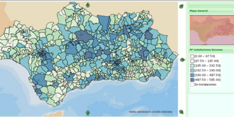 La Agencia Andaluza de la Energía muestra en una aplicación el potencial y las instalaciones de biomasa en la región