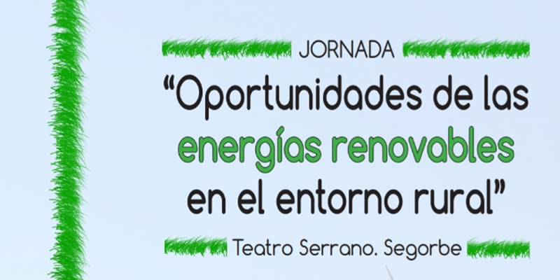 Cartel de la jornada gratuita "Oportunidades de las energías renovables"