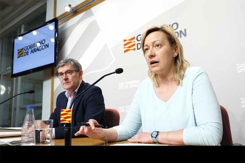 Vicente Guillén y Marta Gastón en rueda de prensa de Consejo de Gobierno
