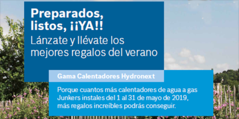 Campaña de Junkers para fomentar la instalación de los calentadores de bajo NOx Hydronext 5700S y 5600S