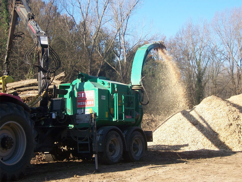 Tareas de recogida de residuos forestales para su transformación en biomasa. 