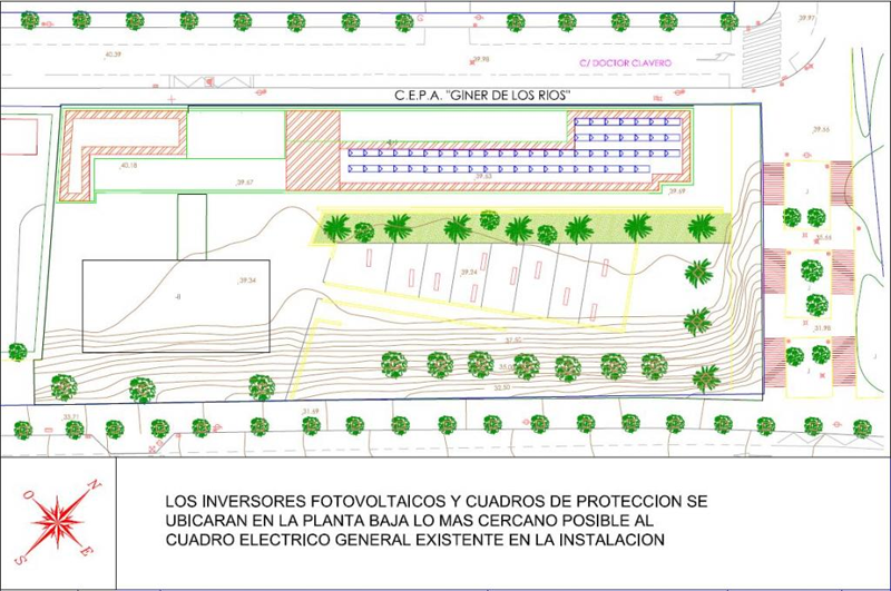 Infografía del proyecto foovoltai que se llevará a cabo en el C.P.C.A. "Giner de los Ríos"