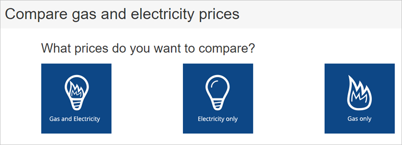 Imagen del comparador de electricidad y gas con el que trabaja el alcalde de Londres.