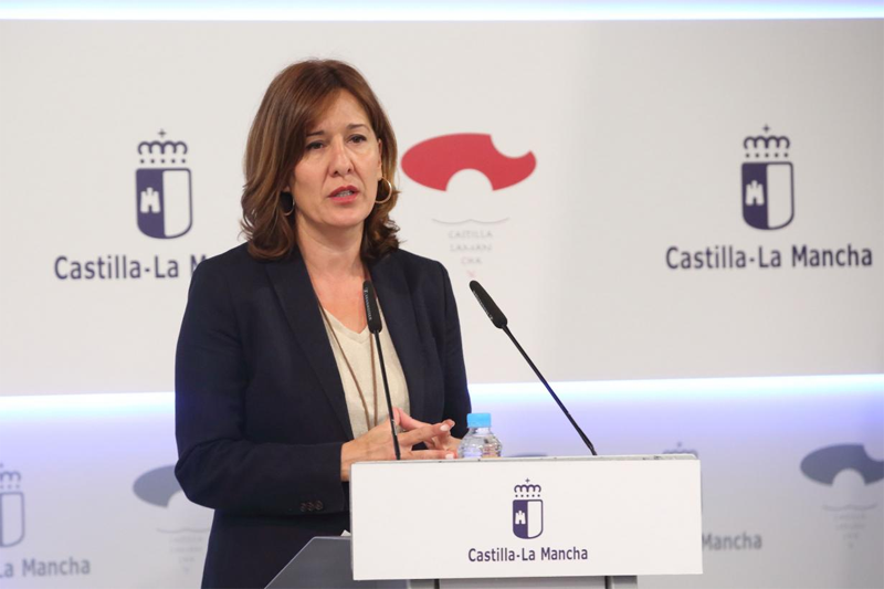 consejera de Igualdad y portavoz del Ejecutivo de Castilla-La Mancha, en rueda de prensa. 