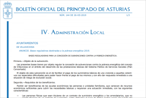 Las bases reguladoras para la concesión de subvenciones contra la pobreza energética fueron publicadas el pasado 26 de septiembre en el Boletín Oficial del Principado de Asturias.