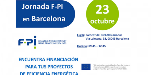 Barcelona acogerá una jornada sobre el proyecto F-PI para la financiación de eficiencia energética con fondos privados
