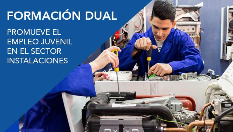 Anuncio del programa de Formación Dual "Promueve empleo juvenil en el sector de las instalaciones".