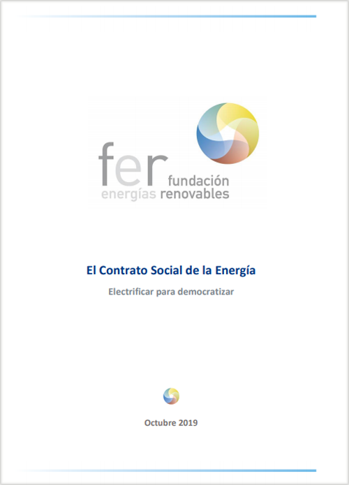 Portada del informe ‘El Contrato Social de la Energía: Electrificar para democratizar’ de la Fundación Renovables.