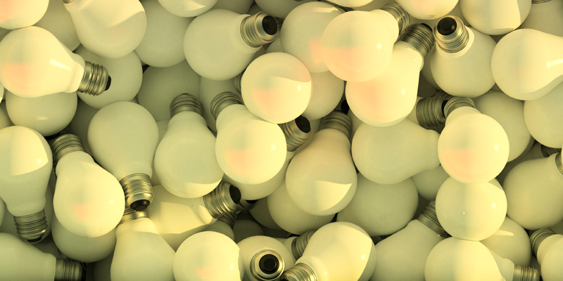 Residuos de bombillas de bajo consumo.